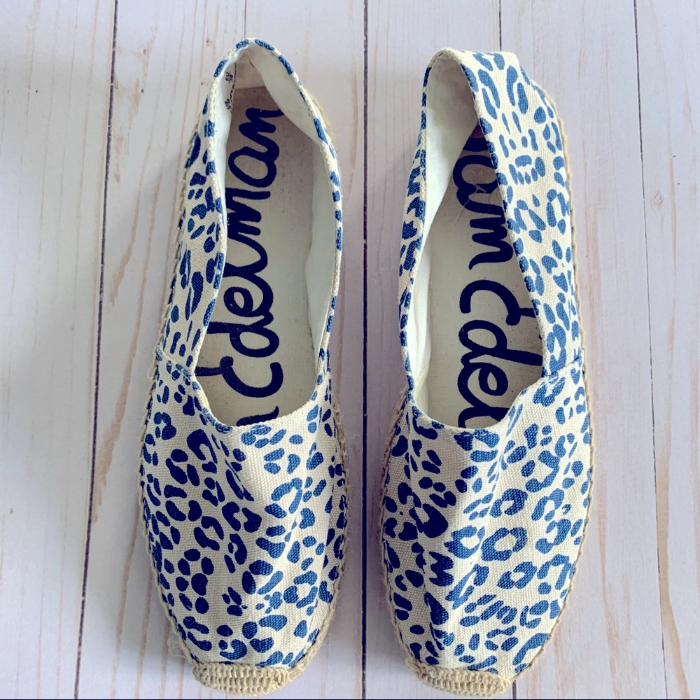 Sam Edelman Blue Leopard Verona Espadrilles Size 8